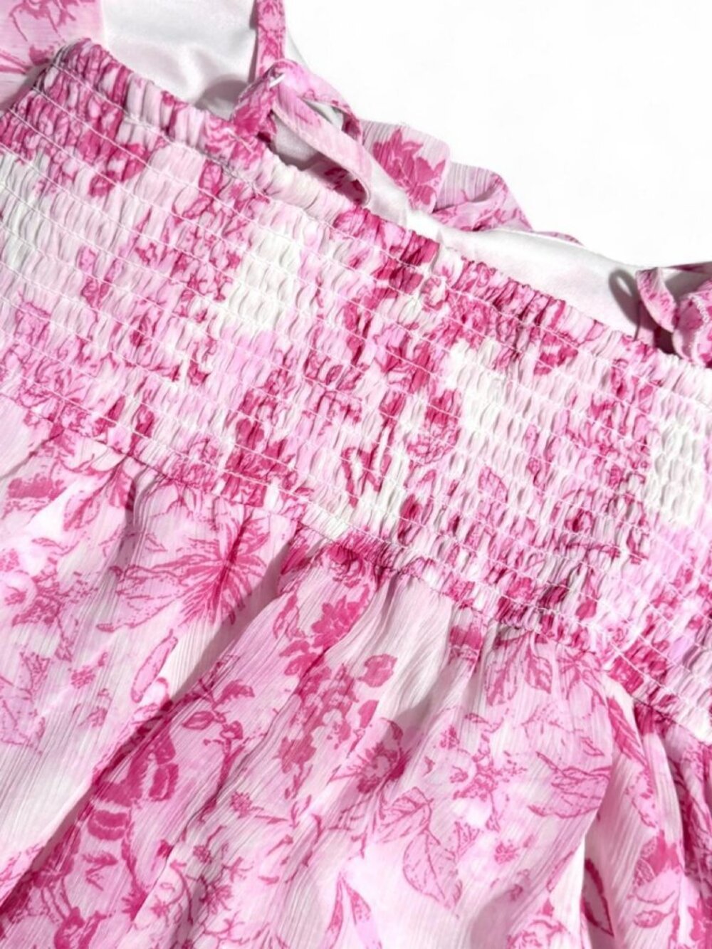 Pink Floral Ruffle Tank Top - Picture 7 of 8